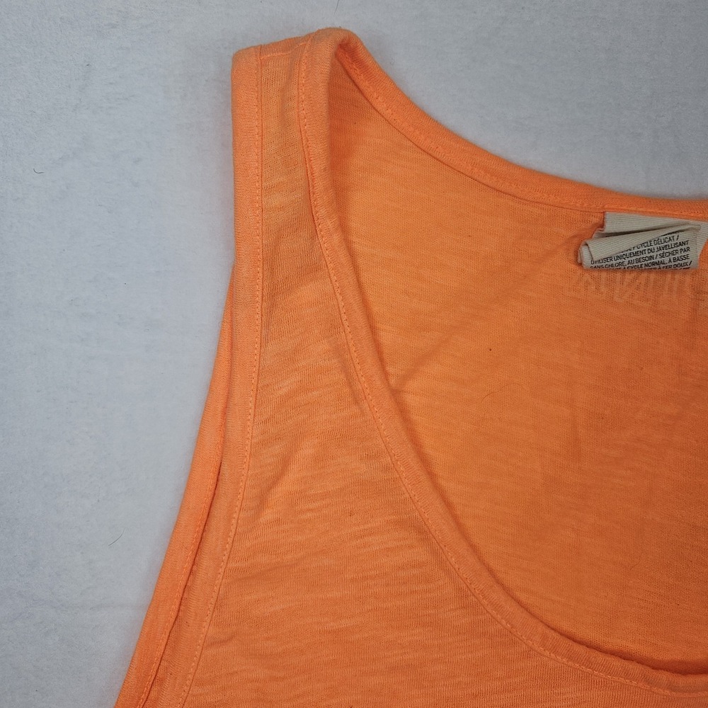 PINK Victorias Secret Womens Sz XS Neon Orange Tank Top No Basic Beaches - Picture 2 of 16